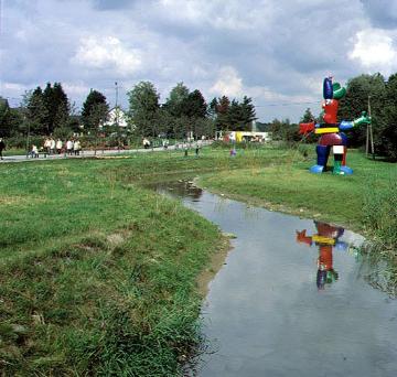 Landesgartenschau Oelde 2001: Skulptur von Otmar Alt am Axtbach