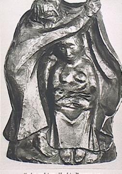 Ruhe auf der Flucht II: 1924, Bronzeskulptur von Ernst Barlach