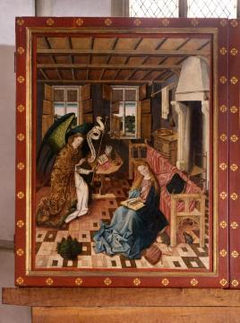 Meister von Schöppingen: Schöppinger Altar, Außentafel mit Darstellung der Verkündigung, um 1453/54 (St. Brictius-Kirche)