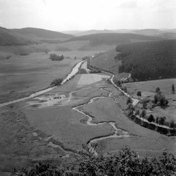 Das Biggetal am Dünneckenberg vor dem Bau der Biggetalsperre 1957-1965