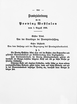 Provinzialordnung für die Provinz Westfalen vom 1.8.1886 (Auszug)