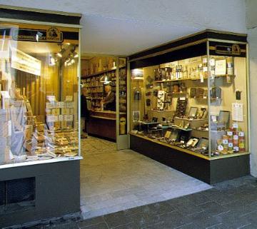 Schaufenster des Tabakgeschäftes Wilhelm Fincke am Prinzipalmarkt