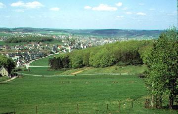 Blick vom Poppenberg auf die Stadt und die Briloner Hochfläche