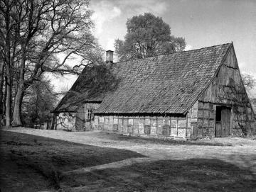 Greven: Fachwerk-Bauernhof Husmann um 1940