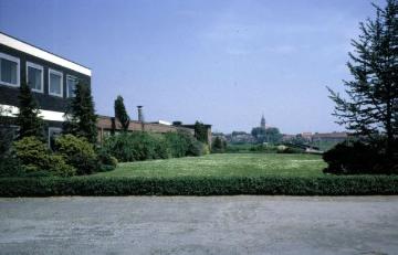 Greven, um 1970: Blick vom Bahnhof auf die Stadt