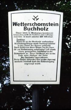 Wetterkamin Buchholz, Witten, errichtet 1856 von Zeche Geschwind für Schacht Henry im Tal (Steinkohleförderung mittels Dampfmaschine), 1865 an Zeche Blankenburg, stillgelegt 1925
