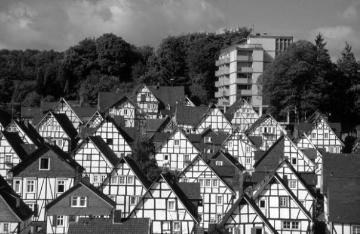 Fachwerkhäuser des Altstadtviertels "Alter Flecken" - Blick vom Schlossberg