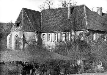 Münster, Bergstraße 37: Ehemalige Johanniterkommende mit Johanneskapelle (Rückseite) - 1614 Übergabe an das Oberservantenkloster in der Bergstraße 29. Undatiert, um 1930?