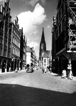 Blick von der Ludgeri-Straße über den Prinzipalmarkt um 1955