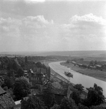Weserbogen bei Corvey mit Blick in das Weserbergland