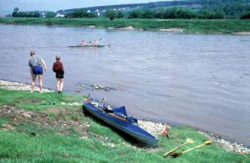 Kanusport auf der Weser bei Corvey