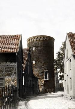 Der "Siebenteufelsturm", Haltern am See - Stadtturm von 1502, letztes Zeugnis der mittelalterlichen Stadtbefestigung, Aufnahme um 1916? Vergleichsaufnahme von 2012 siehe Bild 11_3042