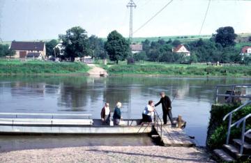 Seilfährboot auf der Weserfurt bei Herstelle