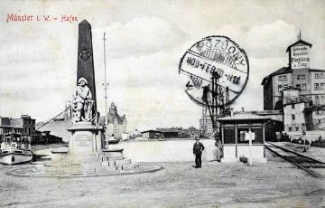 Stadthafen Münster 1906 [Postkarte, Verlag Stengel & Co., Dresden]
