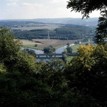 Die Ruhr-Lenne-Mündung mit Blick in das weite Ruhrtal
