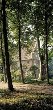 Haus Steinfurt, Seitenansicht mit Partie des Schlossgartens