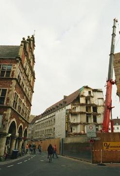 Großbaustelle in der Altstadt: Abriss des Gebäudes der Stadtsparkasse Münster an der Rothenburg/Ecke Königstraße