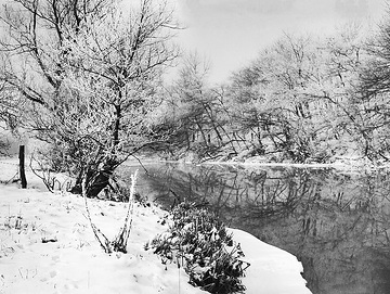 Winterlandschaft an der Seseke bei Haus Schwansbell, um 1930?