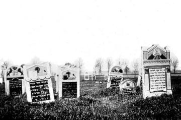 Kriegsschauplatz Polen um 1916: Jüdischer Friedhof in Lunna Wola (später Weißrussland, Republik Belarus)