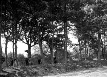 Megalithgrab bei Ostenwalde (b. Werlte/Emsland): Wurde im Jahr 1971 aus verkehrstechnischen Gründen um 70 Meter umgesetzt.