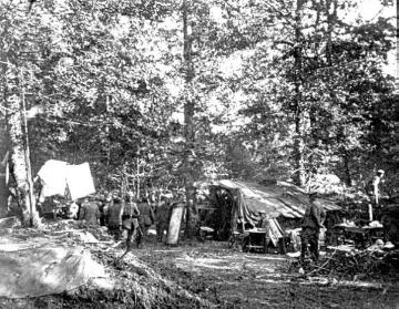 Kriegsschauplatz Argonnen/Frankreich um 1916: Deutsches Feldlager
