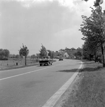 Verkehr auf der neuen Kreisstraße bei Telgte, 1962