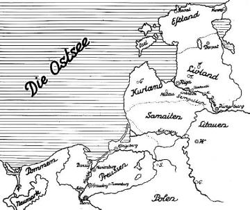 Die Hanse, Karte: Die Gebiete des Deutschen Ordens an der Ostsee