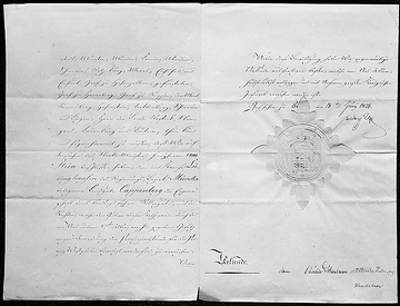 Urkunde von 1825: Erhebung der Domäne Cappenberg zum landtagsfähigen Rittergut