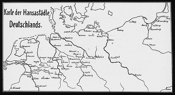 Die Hanse: Karte der mittelalterlichen Hansestädte in Mitteleuropa