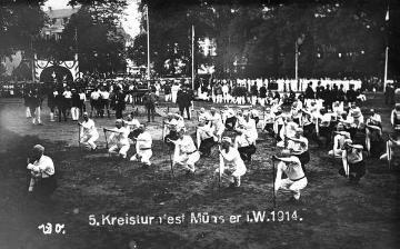 Kreisturnfest in Münster 1914. Bildreproduktion als Postkarte, Atelier Westfalia, Münster.