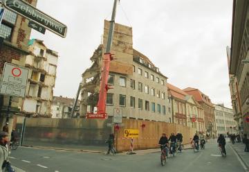 Großbaustelle in der Altstadt: Abriss des Gebäudes der Stadtsparkasse Münster an der Rothenburg/Ecke Königstraße