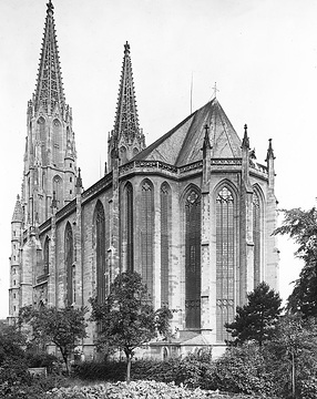 Die evangelische Pfarrkirche St. Maria zur Wiese, ca. 1913.