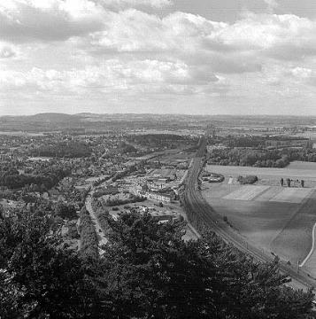 Wesertal bei Porta Westfalica-Barkhausen, 1980 - Blick nach Süden.