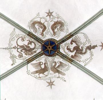 St. Laurentius-Kirche, Clarholz: Gewölbemalereien mit Adler- und Fabeltiermotiven, Gotik, 14. Jahrhundert
