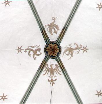 St. Laurentius-Kirche, Clarholz: Gewölbemalereien mit Adler- und Fabeltiermotiven, Gotik, 14. Jahrhundert
