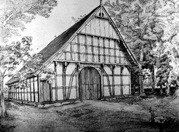 Fachwerk des Mindener Landes (Zeichnung): Bauernhaus von 1750 (Name und Standort unbenannt)