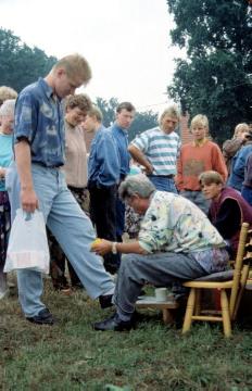 Pferdemarkt Telgte, 1992: Schuhputzer