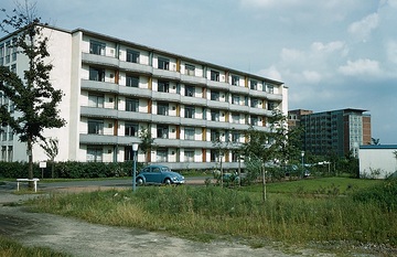 Paracelsus-Klinik, Marl, 1959: Teilansicht des Klinikkomplexes mit rd. 400 Betten und 10 medizinischen Fachabteilungen (Lipper Weg 11).