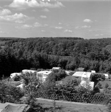 Campingplatz in den Baumbergen nördlich Billerbeck (bei Holtmann), 1974