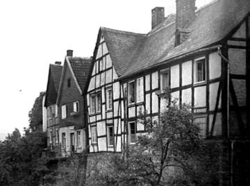 Fachwerkhaus am Handstein, gebaut auf der alten Stadtmauer, Arnsberg, undatiert, um 1930?