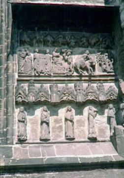 St. Liborius Dom: Skulpturenzyklus am Querschiff, Reste eines Brautportals aus dem 13. Jahrhundert