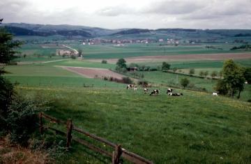 Das Dorf Alhausen im Aatal, Geburtsort des Arztes und Dichters Friedrich Wilhelm Weber (1813-1894)