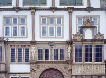 Heimatmuseum Hexenbürgermeisterhaus, Fassadenpartie mit Erker - erbaut 1571, Weserrenaissance
