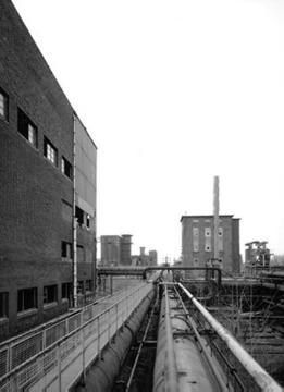 Industriedenkmal Kokerei Hansa: Werkspartie mit Gaspipeline - Kokereibetrieb 1928-1992, ab 1998 unter Denkmalschutz