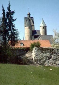 Busdorfkirche (ehemals St. Petrus und Andreas-Kirche): Treppentürme und Westturm von Osten