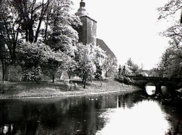 Schloss Steinfurt, Torturm und Brücke der Hauptburg, um 1940?