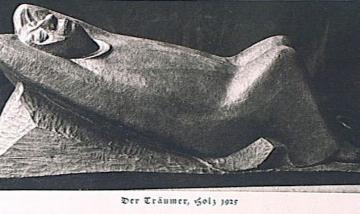 Der Träumer: 1925, Holzskulptur von Ernst Barlach