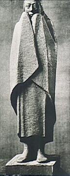 Frierendes Mädchen: 1917, Holzskulptur von Ernst Barlach