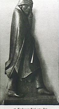 Wanderer im Wind: 1934, Holzskulptur von Ernst Barlach