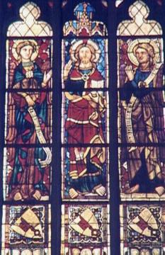 Gotische Glasmalerei im Hauptchor der Wiesenkirche (ev. Pfarrkirche St. Maria zur Wiese)